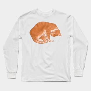 Cute Ginger Cat Cuddles Long Sleeve T-Shirt